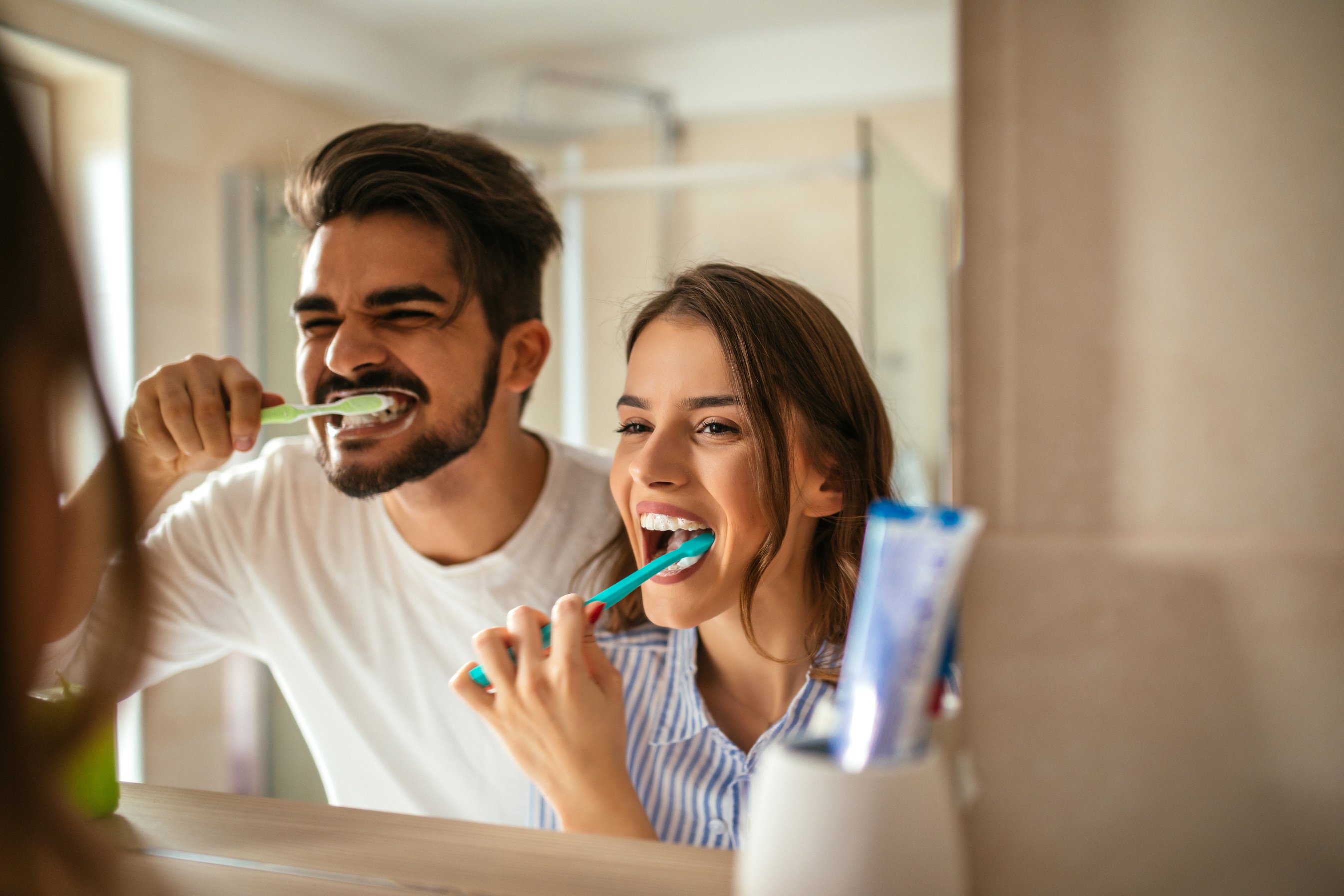 Brushing my teeth